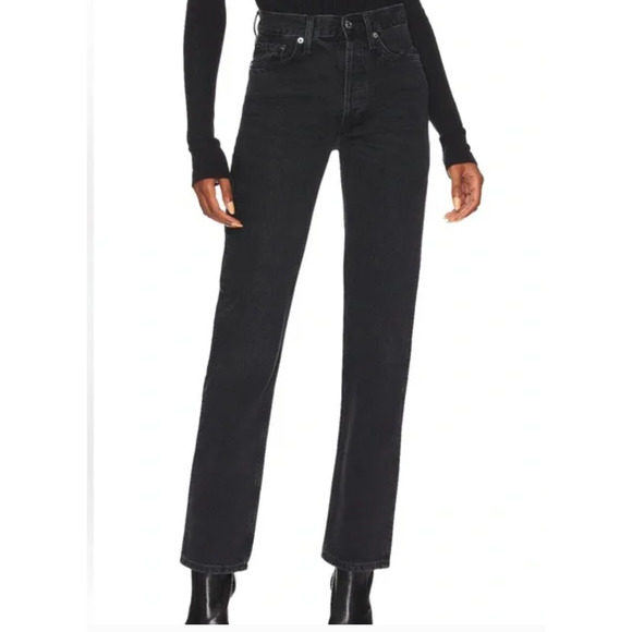 Agolde Lana Jeans Black size 29r - Picture 1 of 6